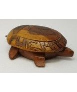 Storage Bowl Container Turtle Small Modern Wood Hand Carved Plant Lid Vi... - £14.90 GBP