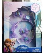 Disney Frozen 5 Piece Set Hair Accessories Clips Elastic Headband Elsa Anna - £5.49 GBP