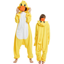 Yellow Duck Adult Onesies Animal Cartoon Kigurumi Pajamas Halloween Cosplay - £23.59 GBP