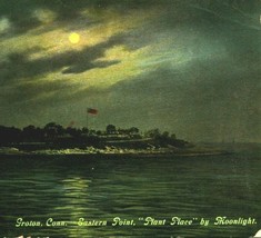 Eastern Point By Moonlight Night View  Groton Connecticut CT 1910 Postcard  Q14 - $3.91