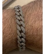 Moissanite Cuban Bracelet Real Iced Out 8.5”, 10mm, Sterling Silver 925,... - $318.50