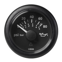 Veratron 52MM (2-1/16&quot;) ViewLine Oil Pressure Gauge 80 PSI/5 Bar - Black Dial  R - £43.17 GBP