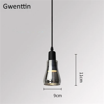 Smoky Gray Gl Pendant Light  Loft Industrial Hanging Lamp Suspension Lum... - £198.22 GBP