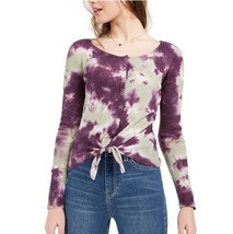 Ultra Flirt Juniors Womens M Purple Green Tie Dye Knot Front Top NWT CH41 - $8.23