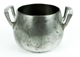 Vintage Pewter Sugar Bowl, Plymouth Pewter 83422, 2 Squared Handles, #PWT011 - £11.71 GBP