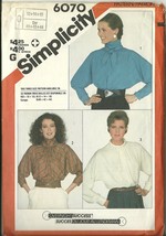 Simplicity Sewing Pattern 6070 Misses Womens Blouse Top Size 12 14 16 New 1983 - £5.46 GBP