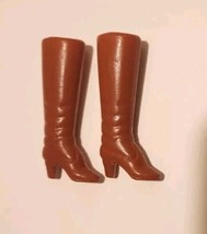 Barbie tall brown boots riding equestrian chores western wear vintage - £9.41 GBP