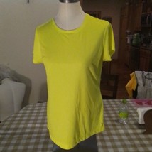 Danskin Neon Yellow Large T-Shirt, Bright Tee, Women&#39;s Workout Shirt/Act... - £7.87 GBP