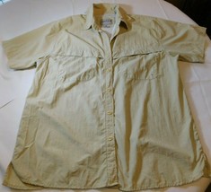 Bimini Bay Outfitters LTD Men&#39;s Short Sleeve Button Up Shirt XL xlarge Lt Tan-- - £14.08 GBP