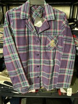 Lauren Ralph Lauren Women&#39;s Fleece Notch Collar Pajama Top-Purple Plaid-... - $380.59 MXN