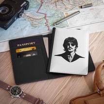 The beatles ringo starr portrait black faux leather passport cover with rfid blocking thumb200