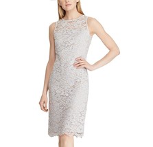 Ralph Lauren Womens 2P Whisper Blue Floral Lace Sleeveless Lined Shift Dress NWT - £46.54 GBP