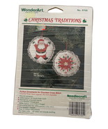 WonderArt Counted Cross Stitch Puffy Christmas Ornaments Set of 2 #5705 - $8.96