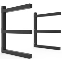 Lumber Storage Metal Rack, 3-Level Wall-Mounted Organizer And Wood Rack, Indoor  - £37.95 GBP