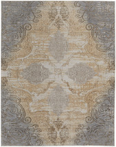 5' X 8' Tan and Gray Floral Power Loom Non Skid Area Rug - $347.49