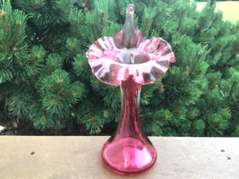 Fenton Cranberry Jack in The Pulpit Vase Collectors Club Piece. - £62.52 GBP