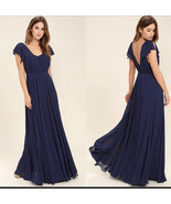 LuLus Falling For You Navy Blue Maxi Dress Prom Bridesmaid Formal Gown S - €39,63 EUR