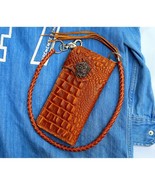 Handmade Leather Biker Wallet, Chain Wallet, Mens Bifold Wallet,Long Mon... - £43.77 GBP