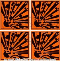 EXPLOSIVE EXPLOSIF Explosion Danger Symbol Safety Warning 50mm Autocolla... - $4.23