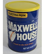 Vintage Empty Maxwell House 1 Pound Electra-Perk Tin Can with Lid Prop D... - $25.75 CAD