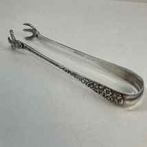 Tiffany &amp; Co EP Silver Plated 5” Sugar Cube Claw Tongs “Floral” Pattern ... - $1,288.70 MXN