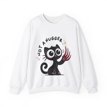 funny cat not a hugger humor Unisex Heavy Blend Crewneck Sweatshirt anim... - $27.70+