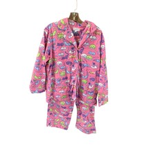 Pajamagram Pajama Gram Womens Size Medium CATS Pink Flannel 2 pc set long sleeve - £19.73 GBP