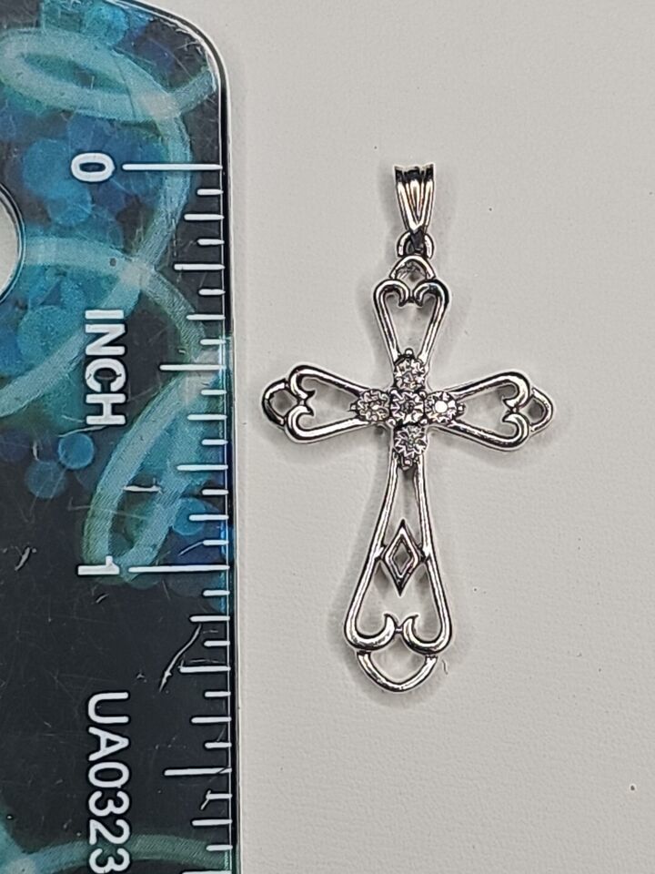 Silver 925 Fashion Cross Crucifex Charm Pendant Item image 3