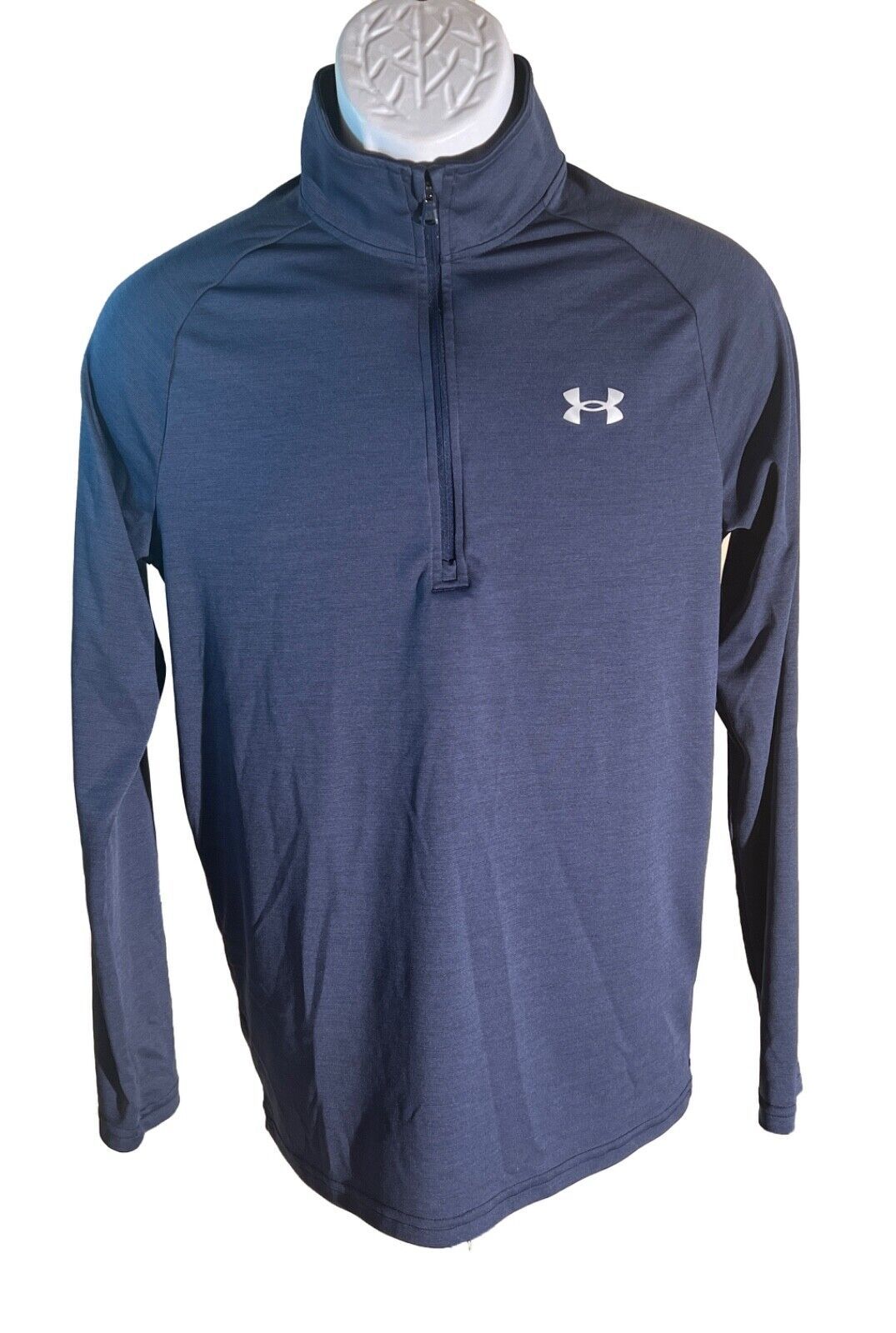 UNDER ARMOUR Men&#39;s Long Sleeve 1/2 Zip Blue Shirt Small - £11.13 GBP