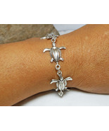 Leatherback Turtle Link Bracelet, 925 Sterling Silver, Handmade Turtle C... - £87.92 GBP