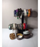 Lot Of Over 60 Bracelets And Bangles Beaded, Stretch, Chain, Metal, Plastic - £28.04 GBP