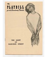 Playbill Gian Carlo Menotti&#39;s Saint of Bleecker Street Opening Night 1954  - £21.96 GBP