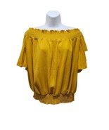 Mustard Over The Shoulder Top Womens Size L - XL Stretch - $15.83