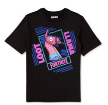 Fortnite Loot Llama Black Pink Short Sleeve Boys T-Shirt Size 2XL 18 - $20.00