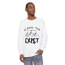 Unisex Garment-Dyed Long Sleeve T-Shirt with Inspiring Mountain Illustration - £26.34 GBP+