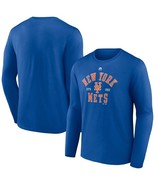 Majestic Men&#39;s MLB New York Mets Long Sleeve Crew Neck Small T-Shirt Dee... - $19.77