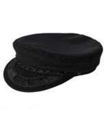 Authentic Greek Fisherman&#39;s Cap - Wool Blend- Black - Size 57 -  7 1/8 - £27.24 GBP