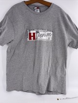 Tommy Hilfiger Denim New York T Shirt Large Gray Raised &quot;H&quot; Short Sleeve... - £11.72 GBP