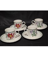 MIKASA Coffee Tea Cup &amp; Saucer SUMMER SYMPHONY Maxima CAJ14 - Set Of 4 -... - $32.78 CAD