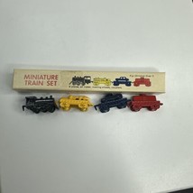 Shackman Co Miniature Train Set 1984 4 Piece Painted Metal Cars Railroad... - $12.00