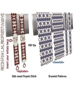 Cuff Bracelet patterns, Odd Peyote Stitch, Miyuki Delica and Preciosa, P... - $6.79 CAD+
