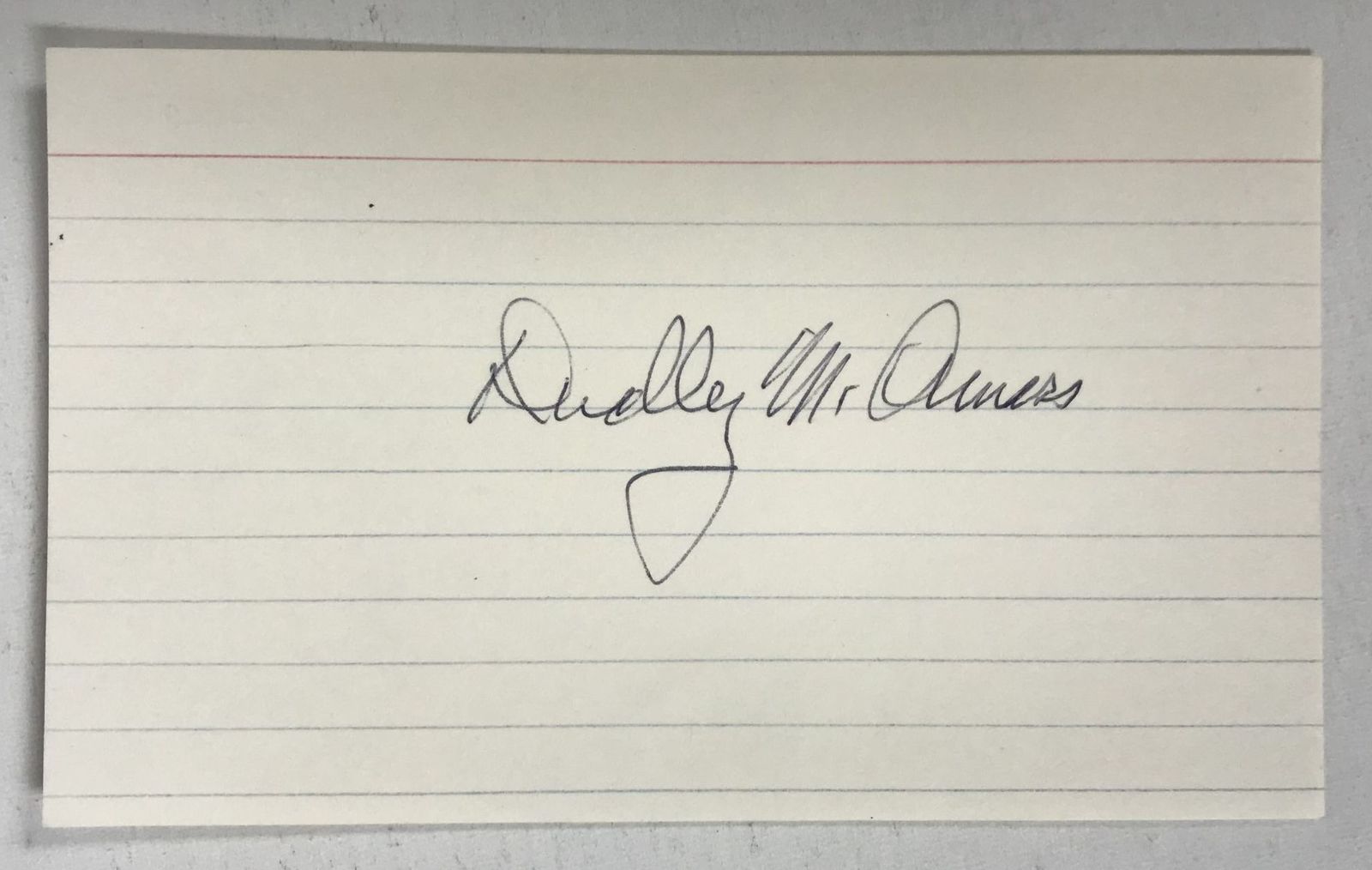 Dudley M. Amoss Signed Autographed 3x5 Index Card - WWII Fighter Ace - $17.50