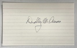 Dudley M. Amoss Signed Autographed 3x5 Index Card - WWII Fighter Ace - $25.00