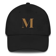 Initial Hat Letter M Baseball Cap Embroidered Hat Black - £23.18 GBP