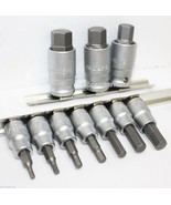 12Pcs  SAE 1/2&quot; &amp;  3/8 &quot;Drive Hex Key Bit Socket Set NEW w/ Storage Rail... - $28.16 CAD
