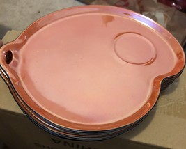7 Vintage Porcelain Oremont Bavaria Tea Lunch Plates Orange Iridescent - £19.98 GBP