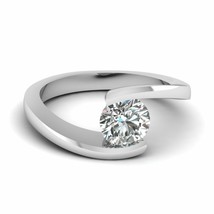 1.50CT Forever One VVS2 Moissanite Modern Solitaire Ring 14K White Gold - £837.07 GBP