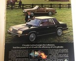 1983 Chrysler Lebaron Vintage Print Ad Advertisement pa11 - $6.92