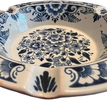 Delft 850-2 Ashtray Bowl VTG Hand Painted Blue White Dutch Holland Floral 7&quot; - £21.65 GBP