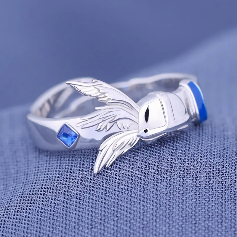  Ring  Digimon Adventure Angemon Angewomon Cosplay S925 Silver Finger Ring Men W - £78.83 GBP